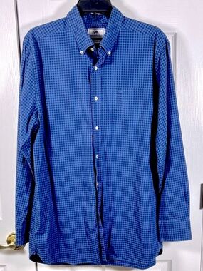 Southern Tide Blue Plaid Button-down Long Sleeve Shirt Large